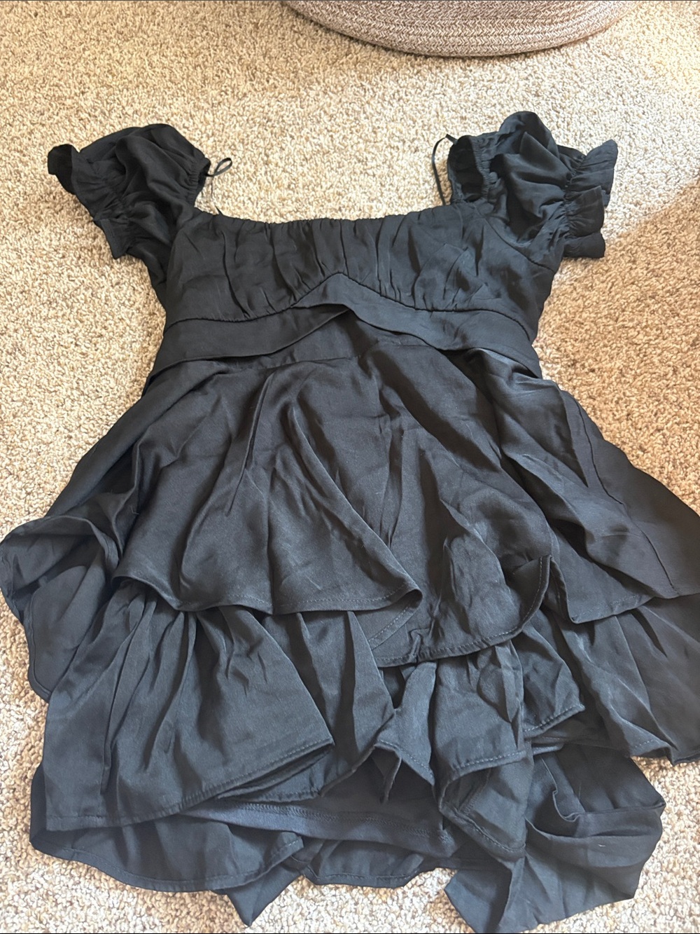 Francesca's Collections Black Ruffled Romper